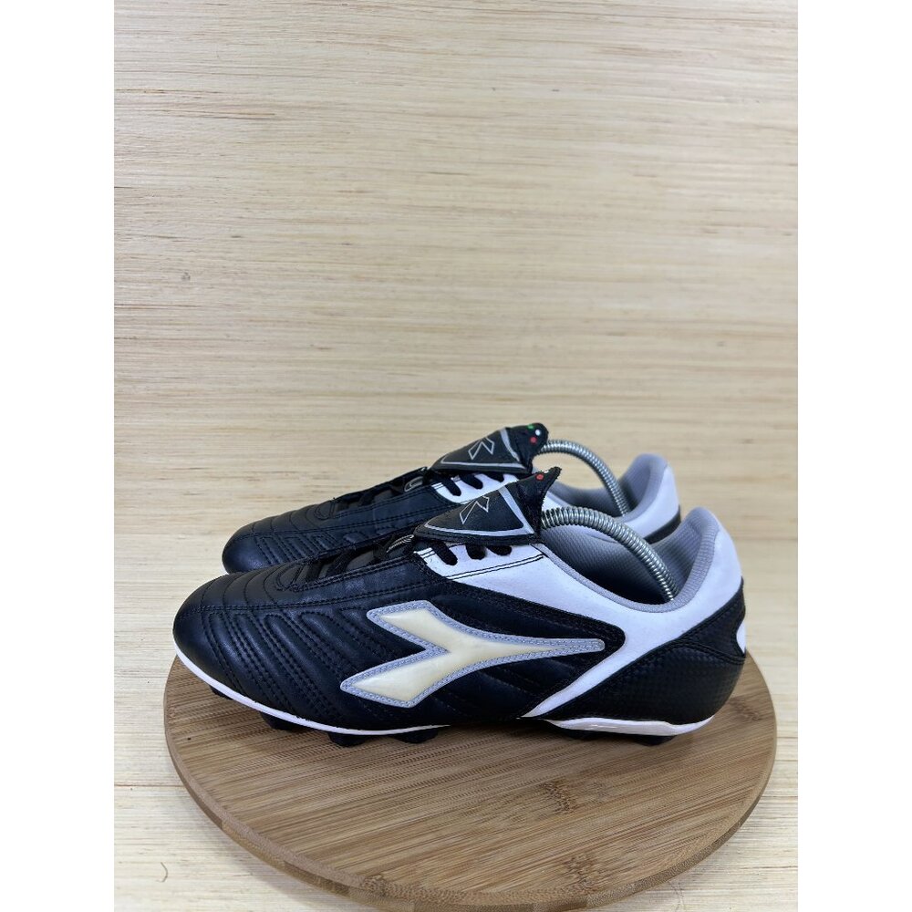Diadora Coppa RTX 12 DST Black White Leather Soccer Cleats Mens Size 9.5
